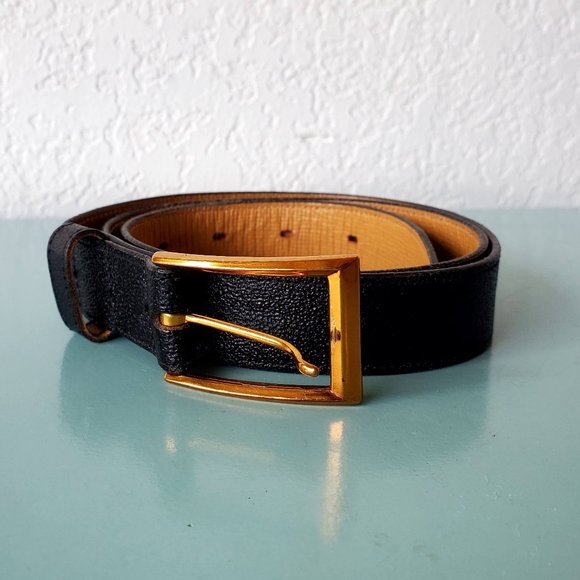 Vintage Other - Hikock Vintage 40s 50s Black American Camel Leather Belt Mens Size 32 1"wide